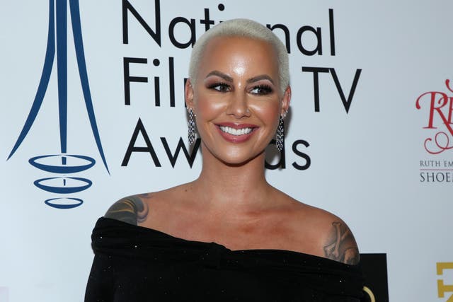 <p>Amber Rose attends the National Film and Television Awards Ceremony at Globe Theatre on December 05, 2018</p>