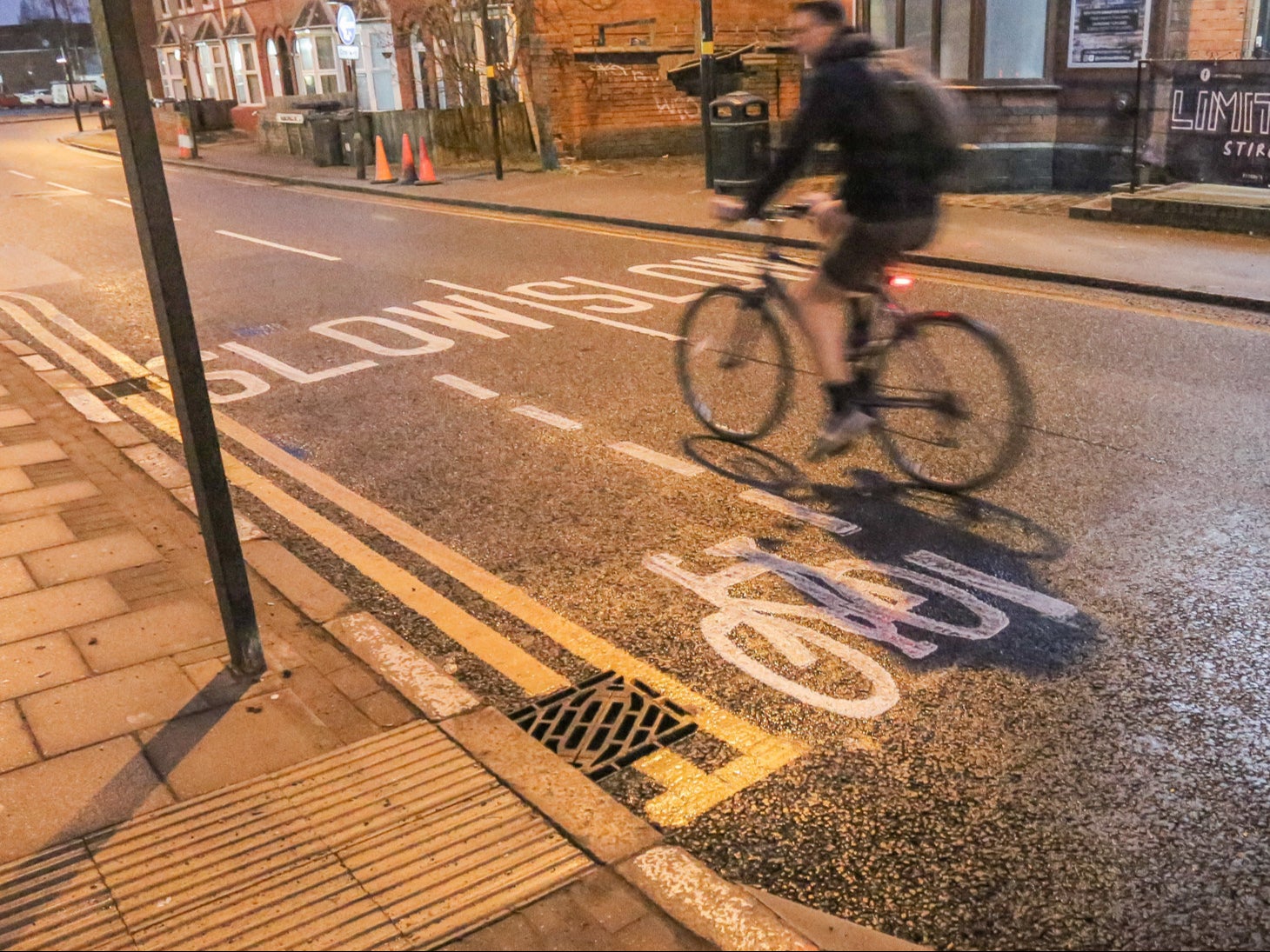 The bike lane measures around 7ft long