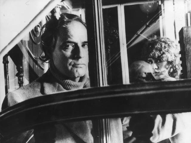 <p>Brando and Schneider in ‘Last Tango in Paris’ </p>