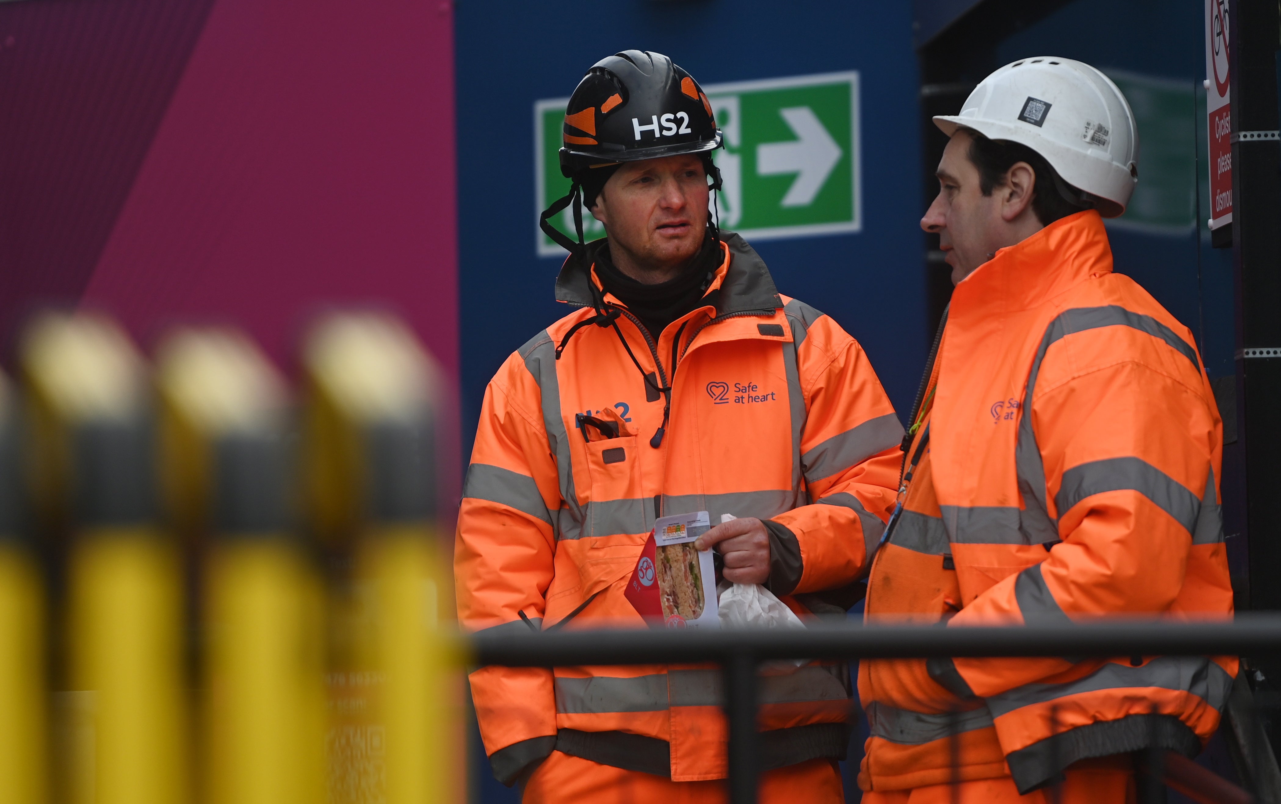 End of the line: HS2 workers at Euston in January