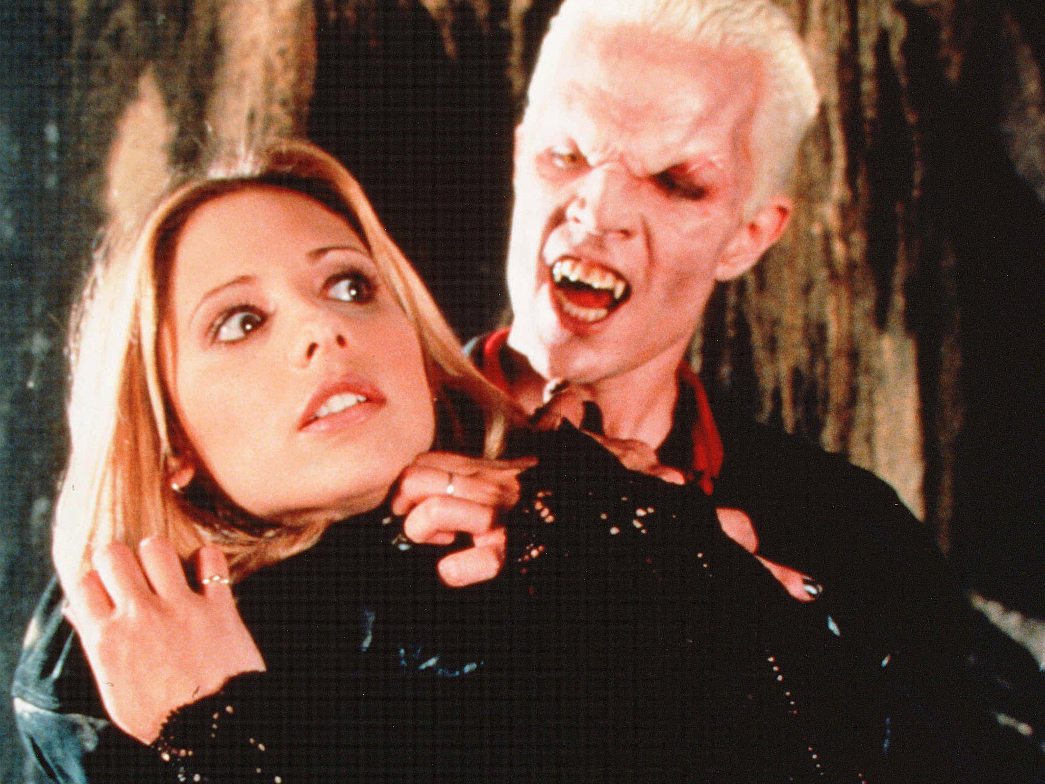 Bite me: Gellar and James Marsters in ‘Buffy the Vampire Slayer’