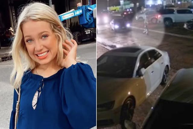 <p>Madison Brooks (left) and surveillance footage of the night she died (right) </p>