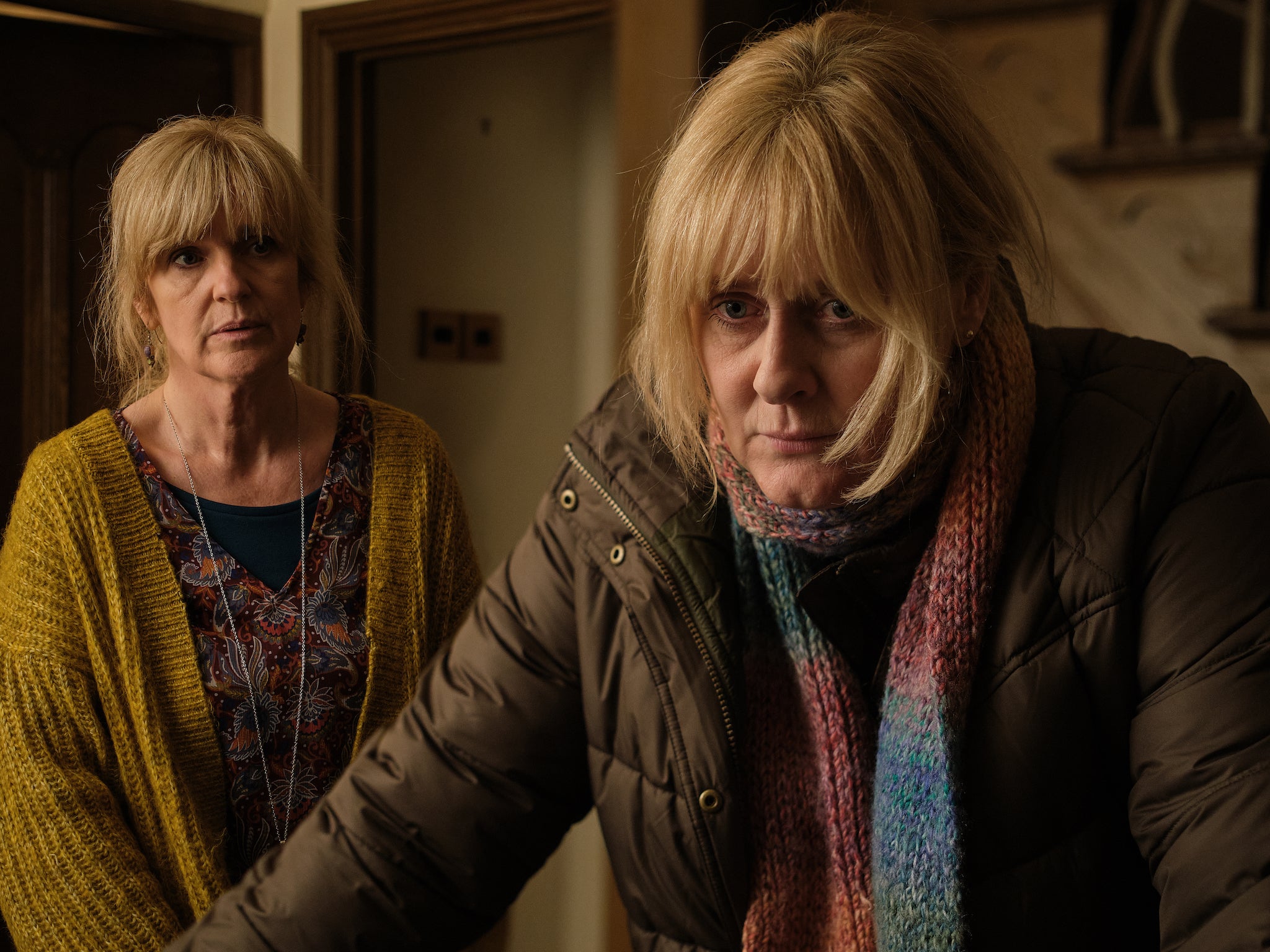 With a long-time friend and co-star Sarah Lancashire in 'Happy Valley'