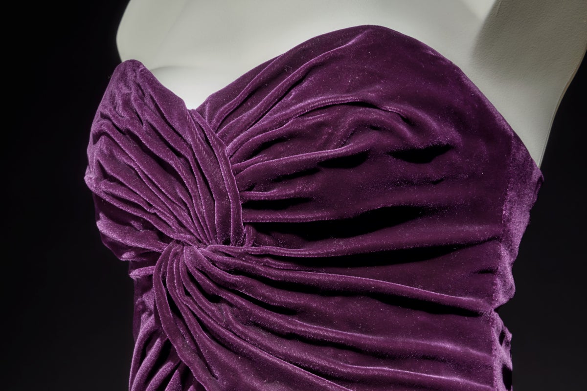 princess diana purple velvet dress Princess Diana's Purple Evening Gown Auctioned for More Than $600,000