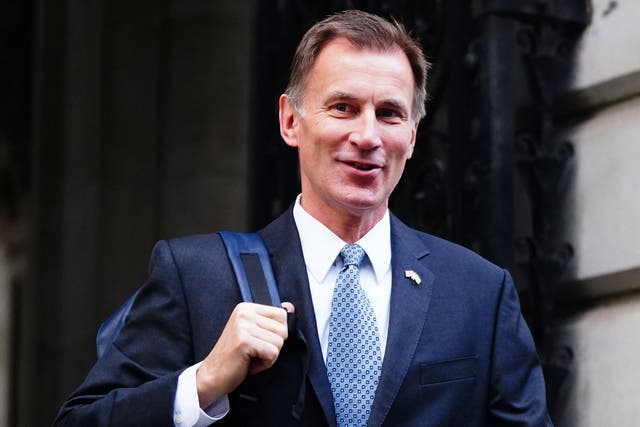 Chancellor Jeremy Hunt gave a major speech in central London on Friday (Victoria Jones/PA)