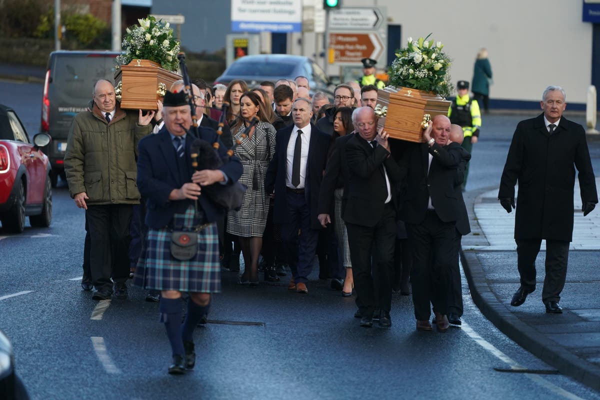 Political leaders gather for funeral of the parents of Alex Easton