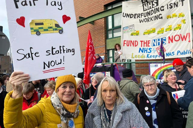 People taking part in a rally in Leeds organised by Keep Our NHS Public (Dr John Puntis)