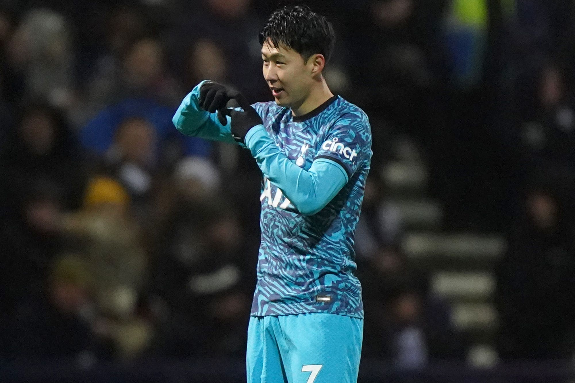 Son Heung-min scored twice in Tottenham’s FA Cup win at Preston (Tim Goode/PA)