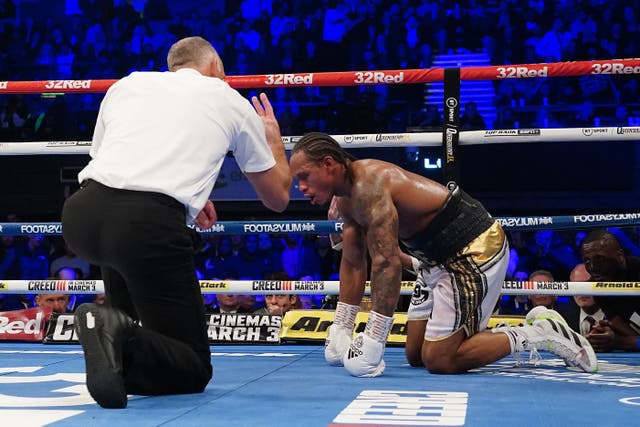 Anthony Yarde was sent to the canvas in the eighth round (Zac Goodwin/PA)