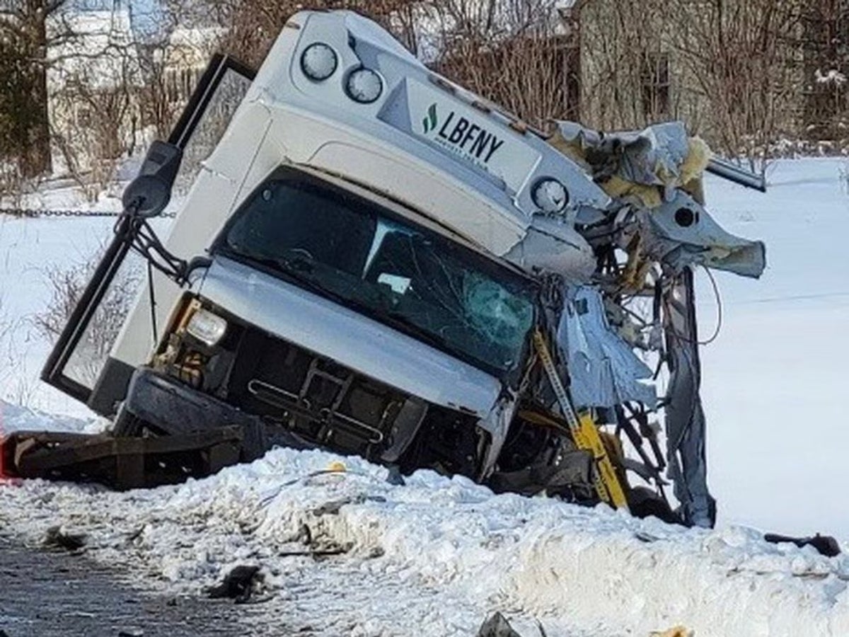 At least six dead and three injured after bus and truck collide in upstate New York