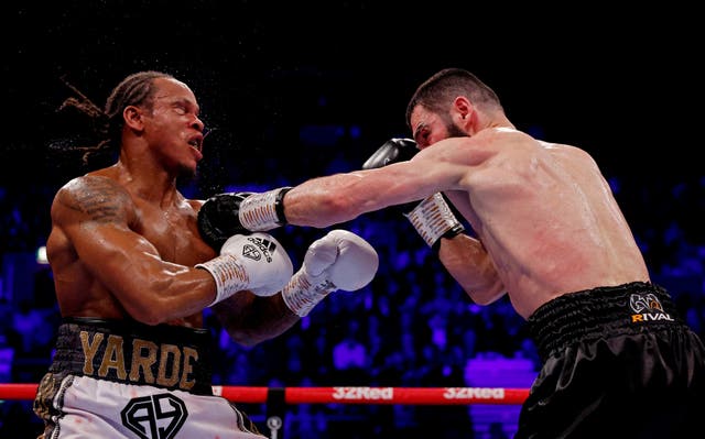 <p>Artur Beterbiev dishes out a hammer blow to Anthony Yarde</p>