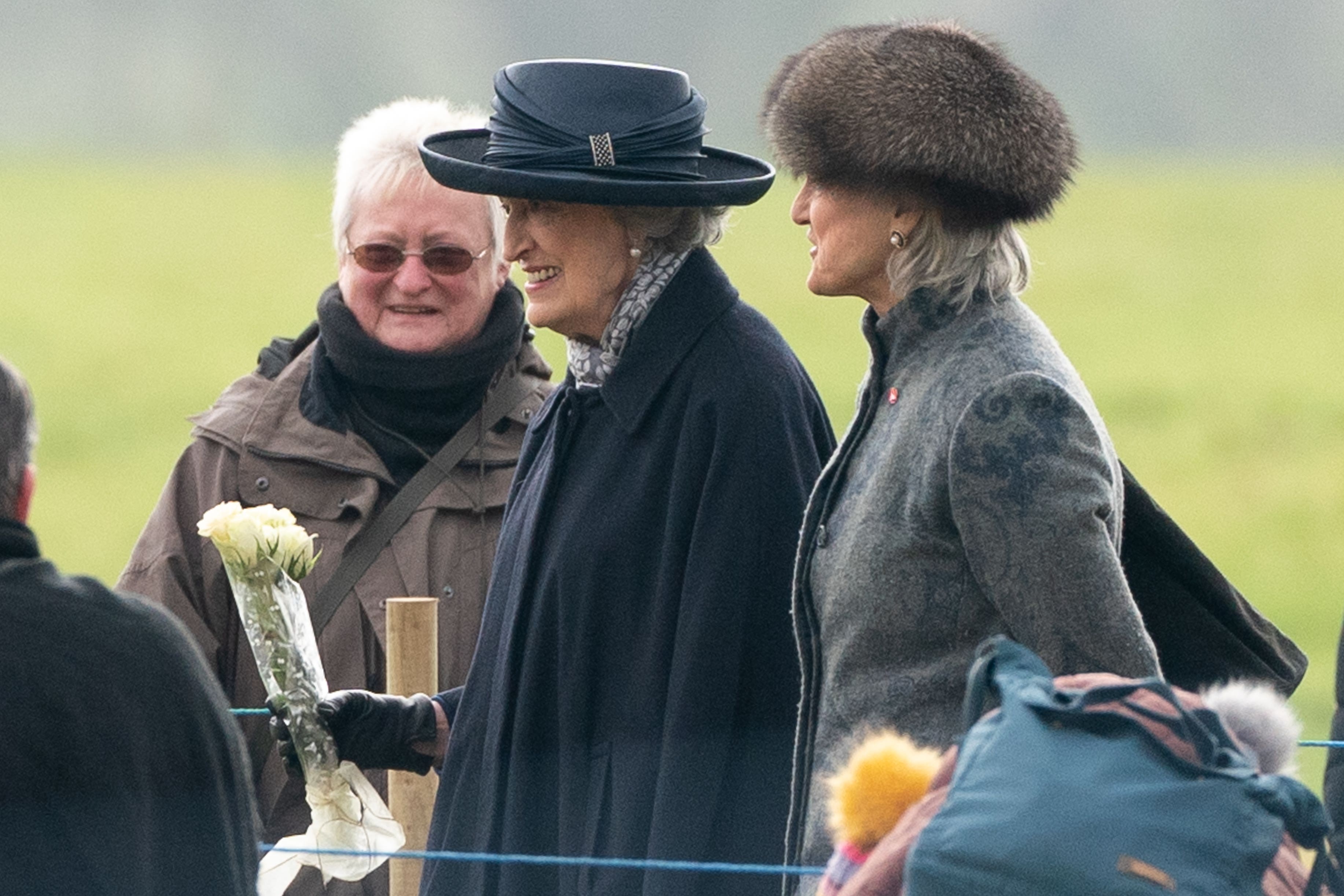 Lady Susan Hussey joined the King and the Princess Royal at a church service at Sandringham, two months after resigning in a racism row (Joe Giddens/PA)
