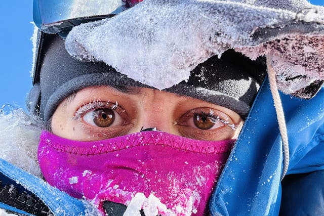 Captain Preet Chandi battled exhaustion and temperatures as low as minus 30C to make the furthest unsupported solo polar ski expedition in history (Preet Chandi/PA)
