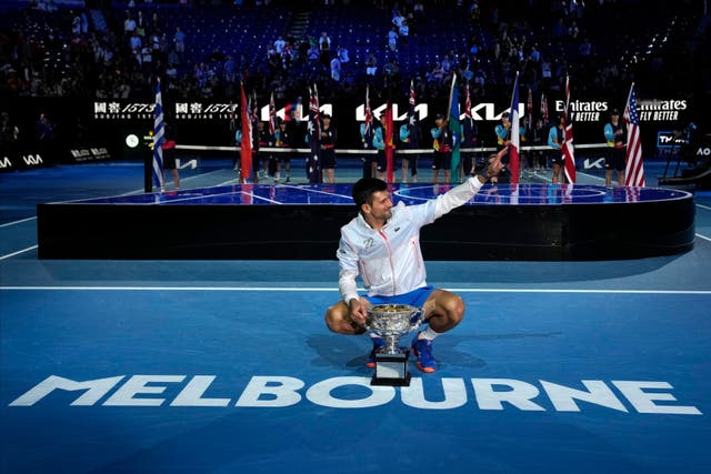 Novak Djokovic won a record-equalling 22nd grand slam with victory in Melbourne (Aaron Favila/AP)