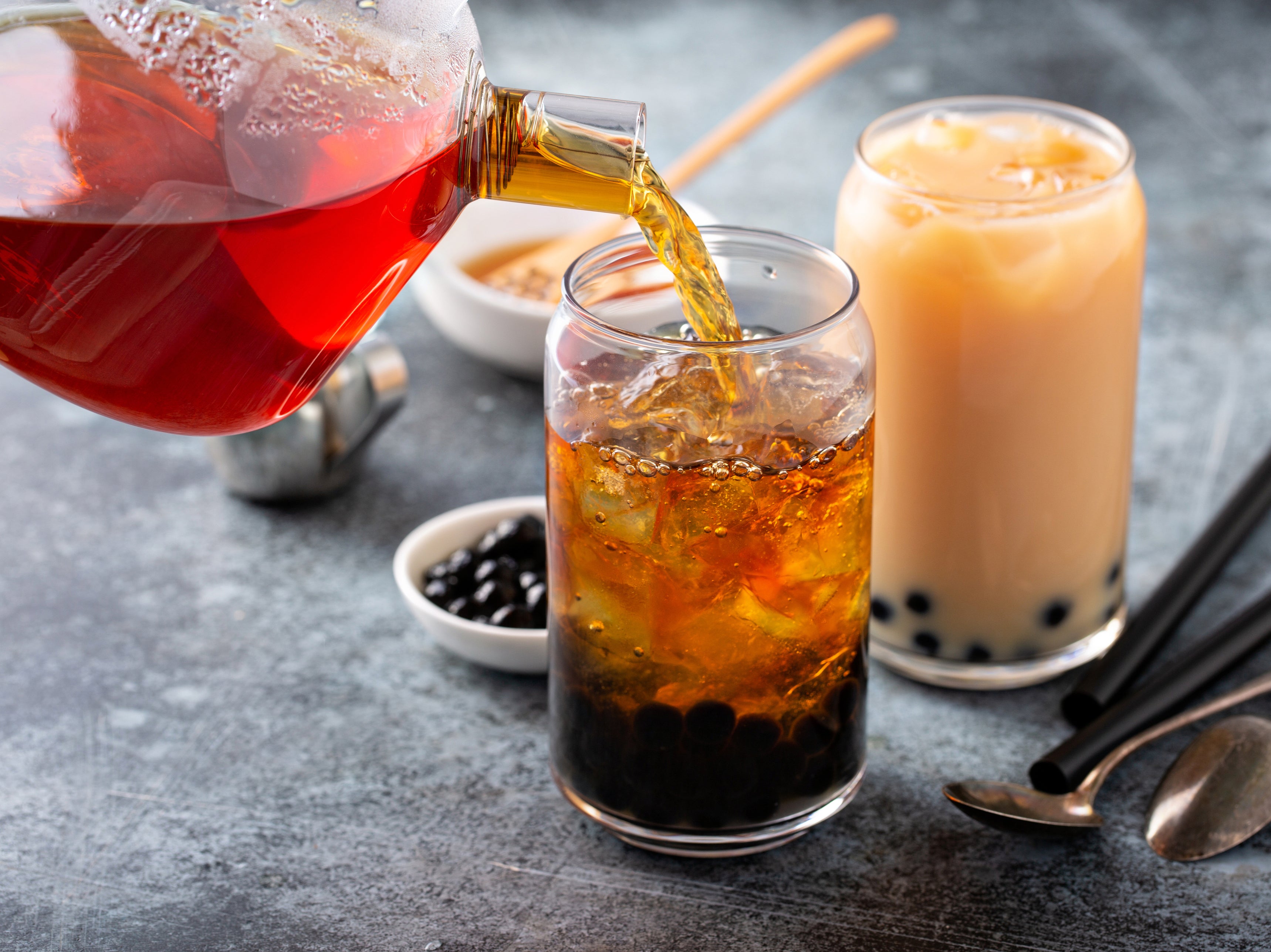 <p>File. Milk bubble tea with tapioca pearls. For representative purposes </p>