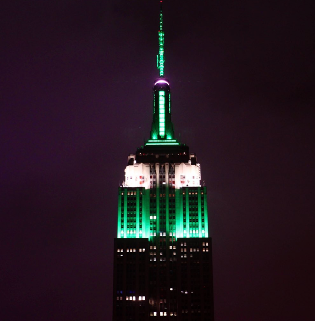 <p>The Empire State Building sparked a furious backlash from New Yorkers after it lit up green to celebrate the Philadelphia Eagles’ victory in the AFC Championship game</p>