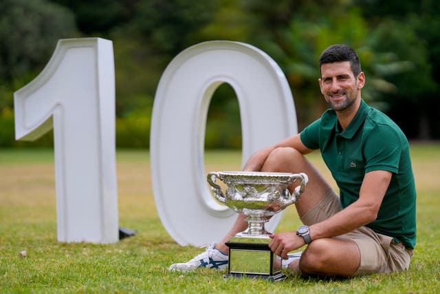 Novak Djokovic has now won the Australian Open 10 times (Ng Han Guan/AP)