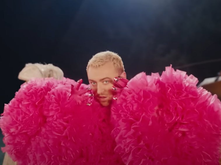 <p>Sam Smith in their video for ‘I’m Not Here to Make Friends’ </p>