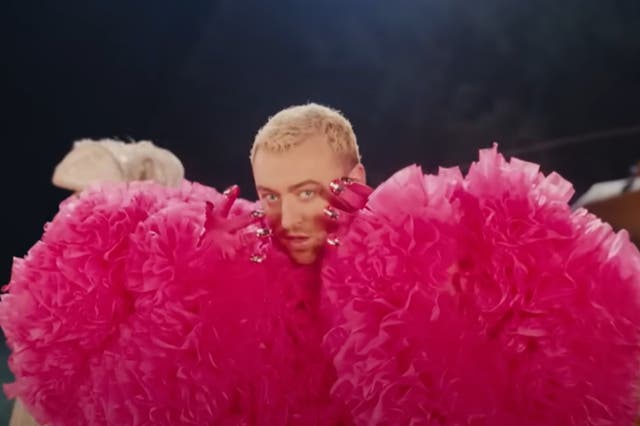 <p>Sam Smith in their video for ‘I’m Not Here to Make Friends’ </p>