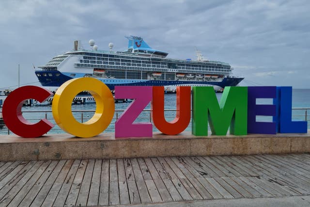 <p>Happier days: Marella Discovery 2 at Cozumel, Mexico, earlier in the cruise</p>