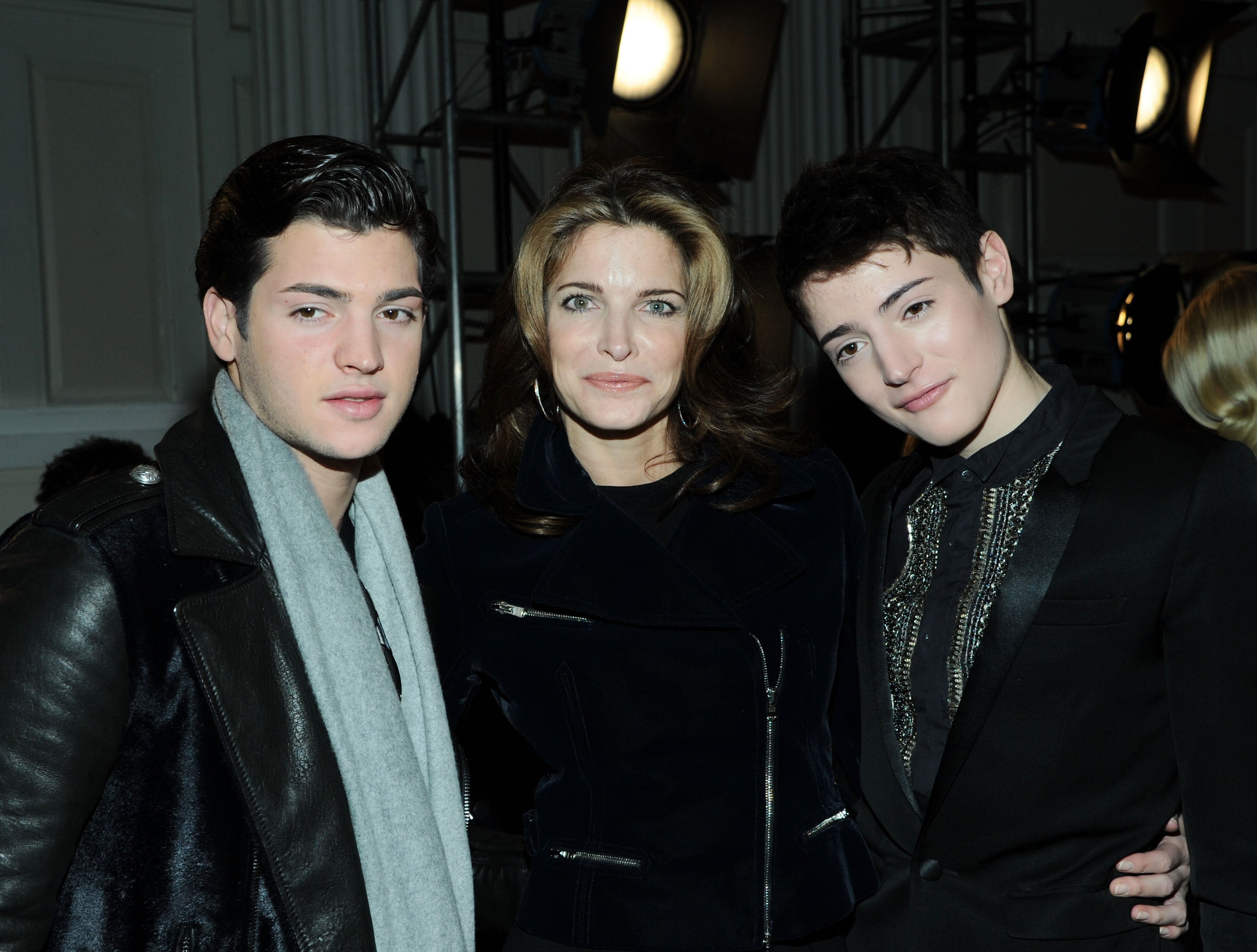 Peter Brant, Stephanie Seymour and Harry Brant attend the Jason Wu fall 2013 fashion show during Mercedes-Benz Fashion Week on February 8, 2013