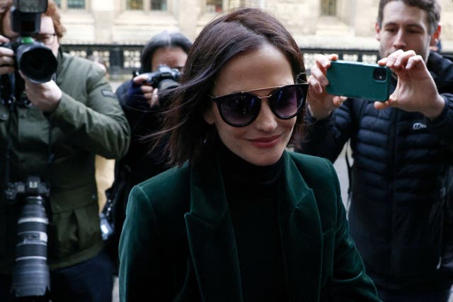 <p>French actress Eva Green arrives at court in London on Monday</p>