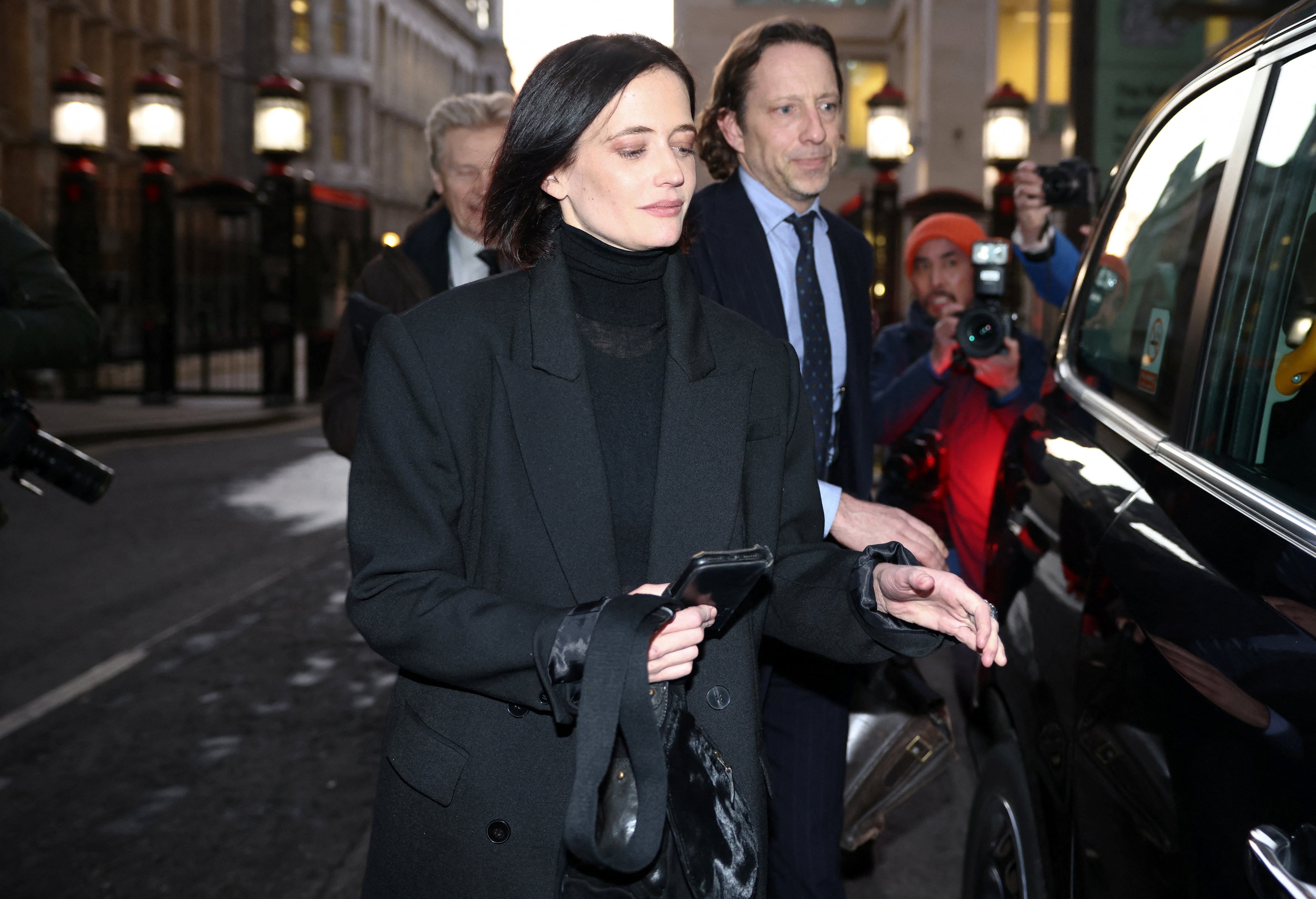 Eva Green leaving court after giving evidence