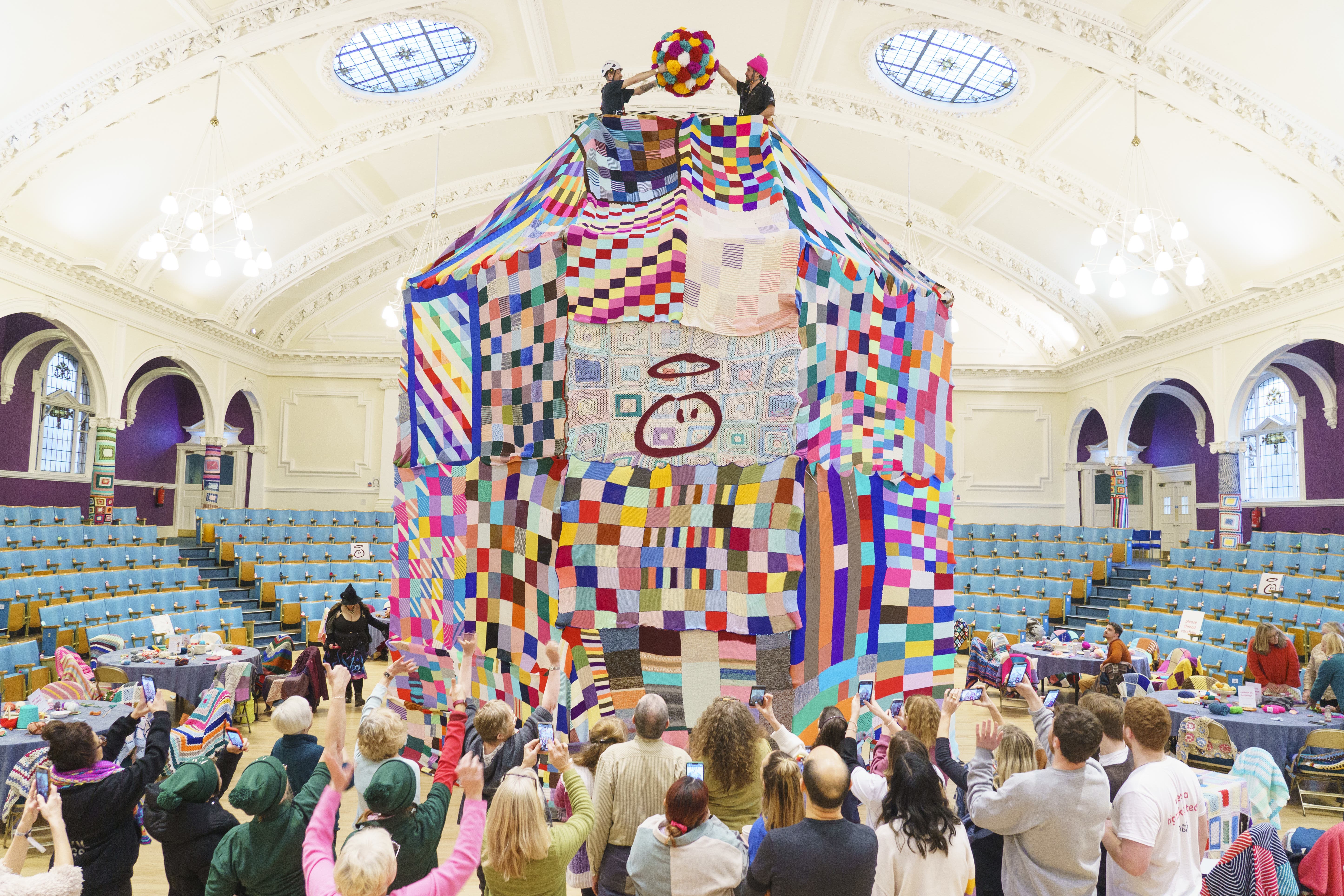 Largest knitted hat in UK made to raise funds for charity | The Independent