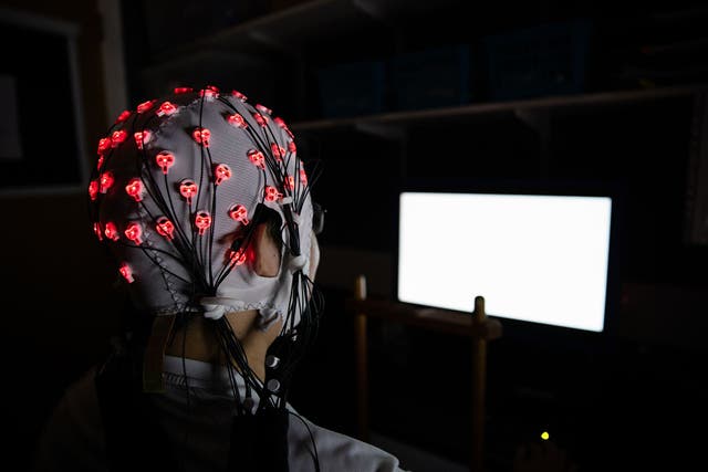 The brainwaves experiment set-up in the Adaptive Brain La, (Cambridge University/PA)