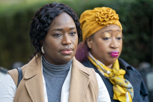 The sisters of Sheku Bayo: Kadi Johnson, left, and Kosna Bayoh; outside Capital House in Edinburgh (Jane Barlow/PA)