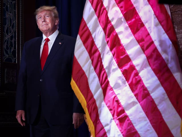 <p>File: Donald Trump arrives to deliver remarks at the South Carolina State House on 28 January 2023 in Columbia, South Carolina</p>