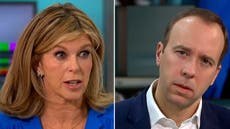 ‘Derek couldn’t see his kids’: Kate Garraway fights back tears as she confronts Matt Hancock over lockdown