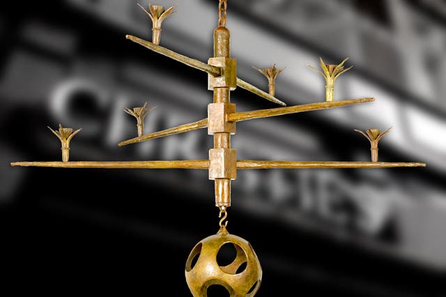 <p>The Giacometti chandelier (pictured) was made in the 1940s </p>