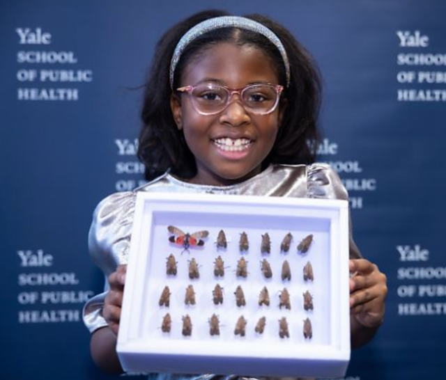 <p>Bobbi Wilson, 9, was given an award by the Yale School of Public Health</p>