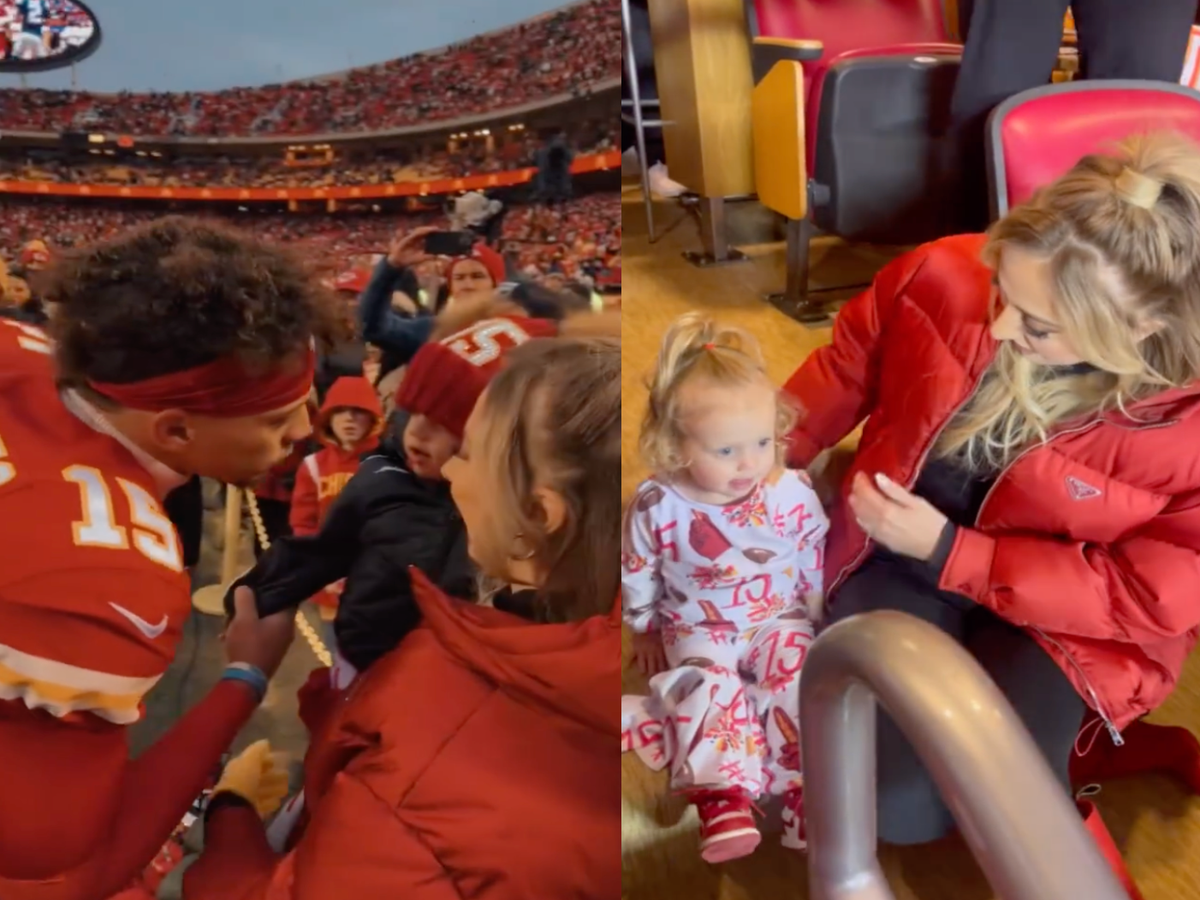Brittany Matthews, daughter wear Chiefs red for Super Bowl 2023