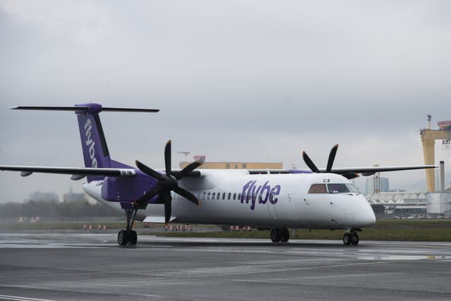<p>Brief life: Flybe’s first operation between Birmingham and Belfast in April 2022</p>