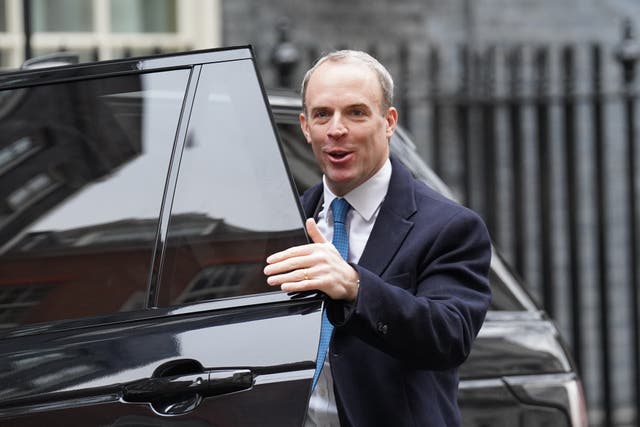 <p>Deputy Prime Minister Dominic Raab arriving in Downing Street, London, for a Cabinet meeting. Picture date: Tuesday January 31, 2023.</p>