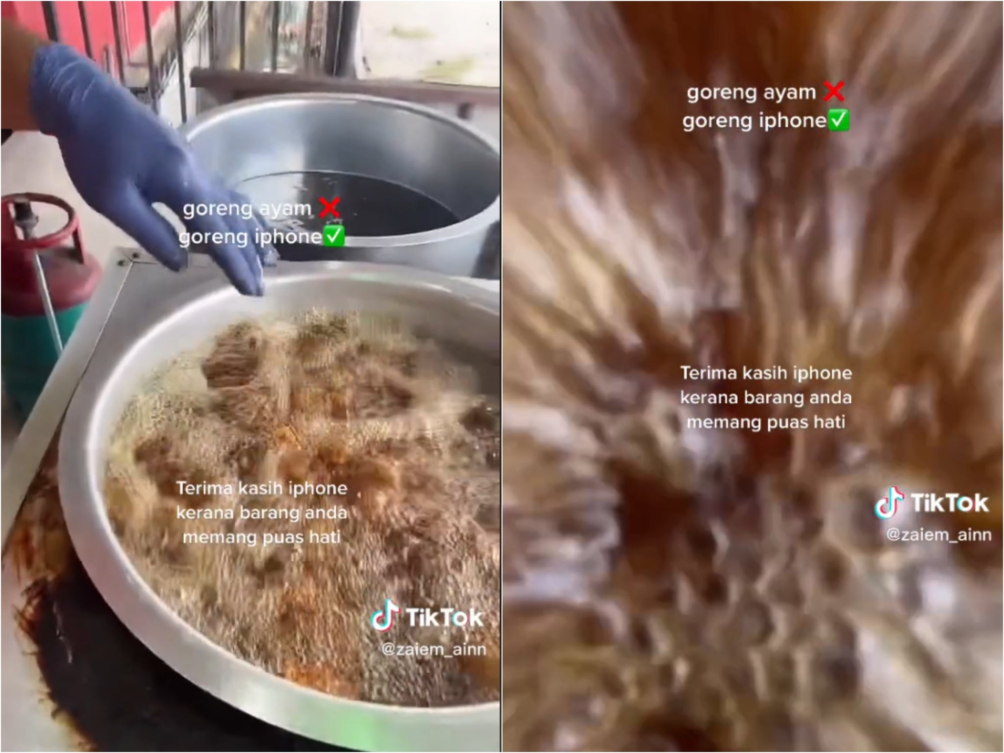 A TikTok user accidentally dropped his iPhone into a pot of boiling oil