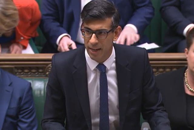 Prime Minister Rishi Sunak speaks during Prime Minister’s Questions in the Commons (House of Commons/PA)
