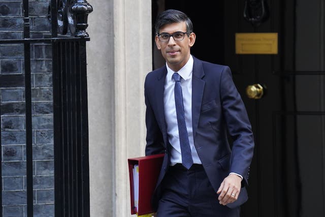 Rishi Sunak departs 10 Downing Street to attend Prime Minister’s Questions (James Manning/PA)