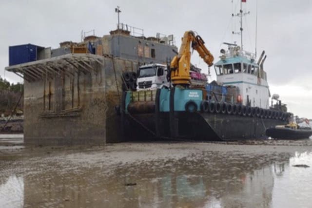 <p>Locals are furious over delays in shifting the barge </p>