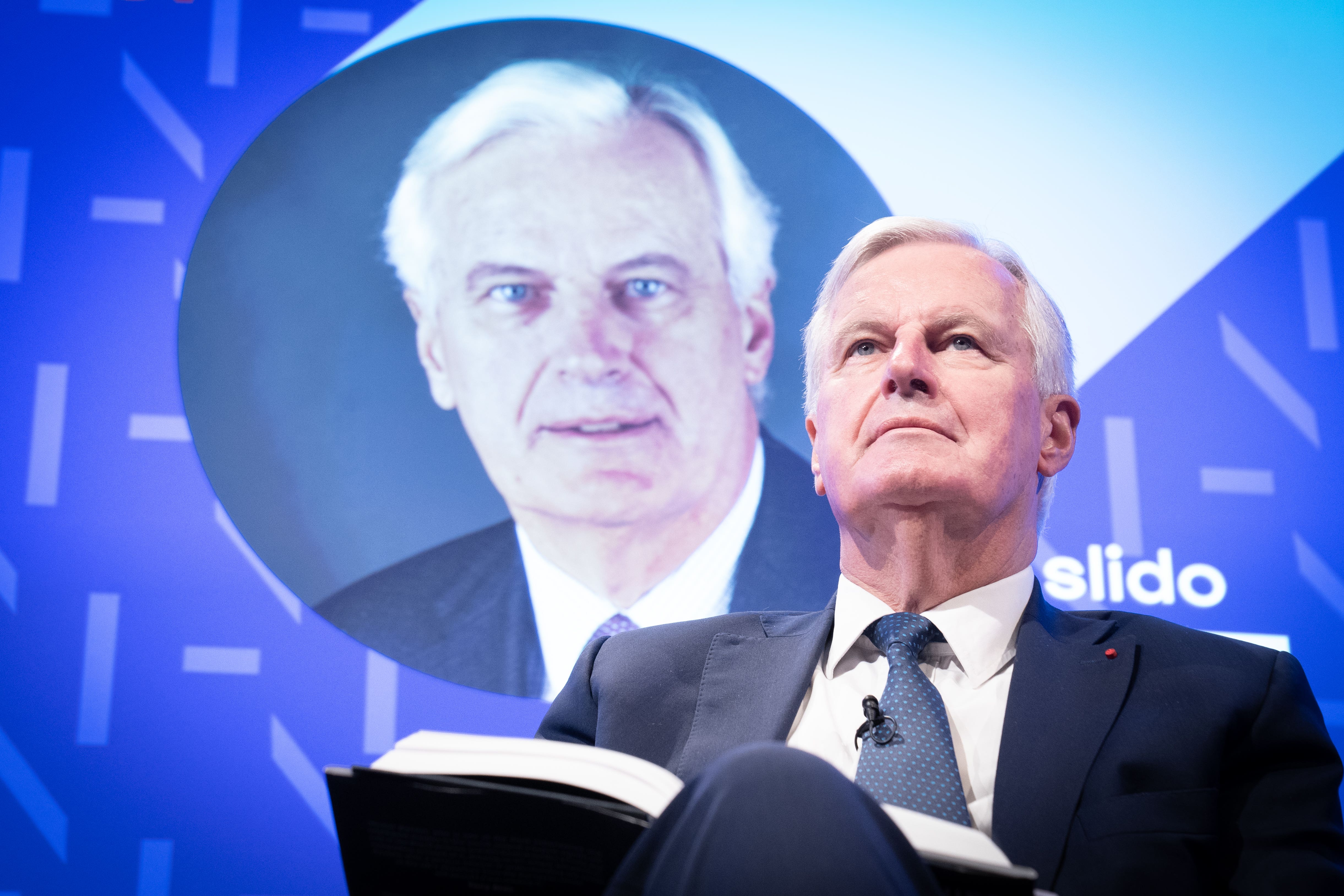Former EU Brexit negotiator Michel Barnier speaking to a UK In A Changing Europe think tank event (Stefan Rousseau/PA)