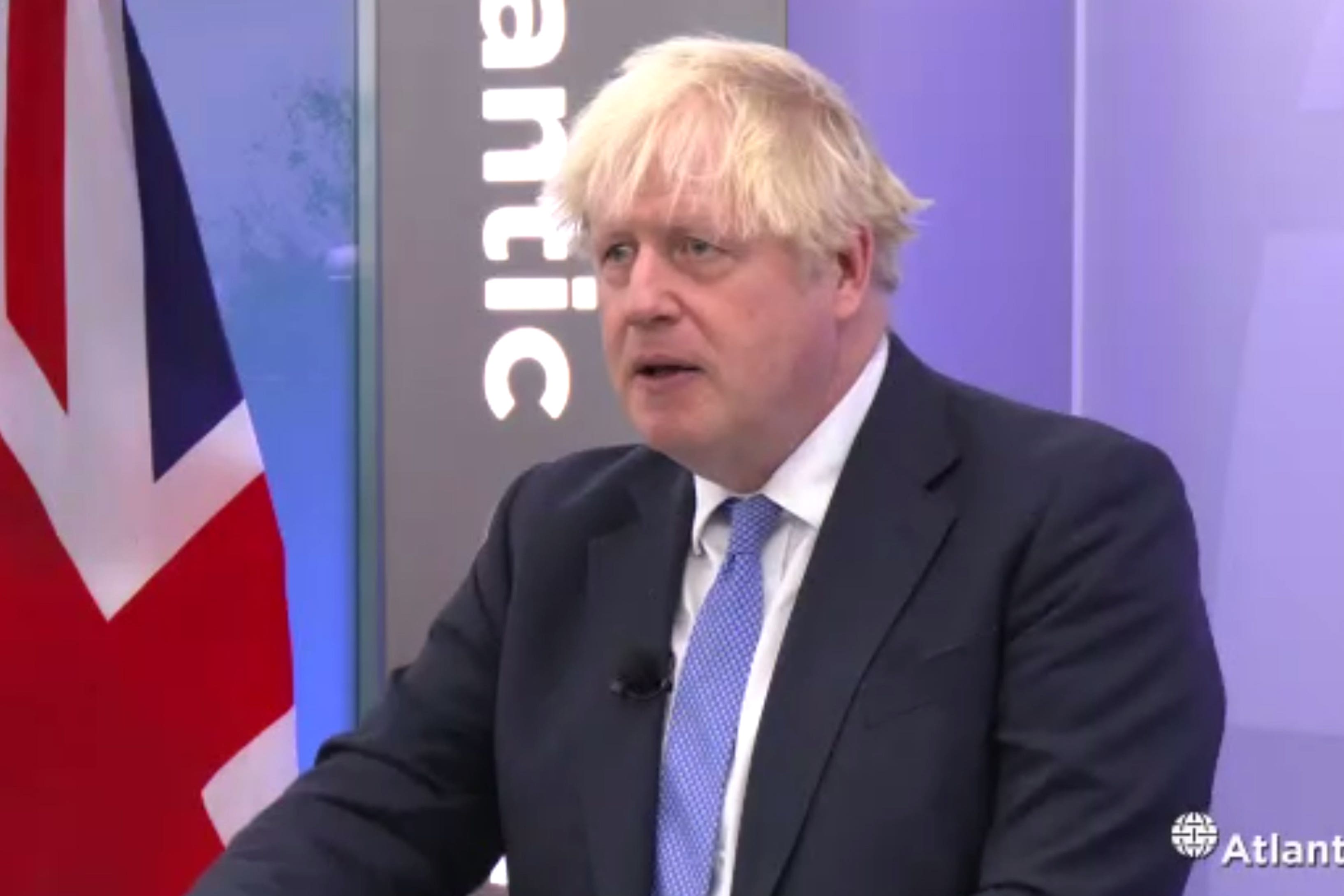 Boris Johnson suggested Brexit had allowed the UK to be more agile in providing Ukraine with weapons (Atlantic Council/screengrab)