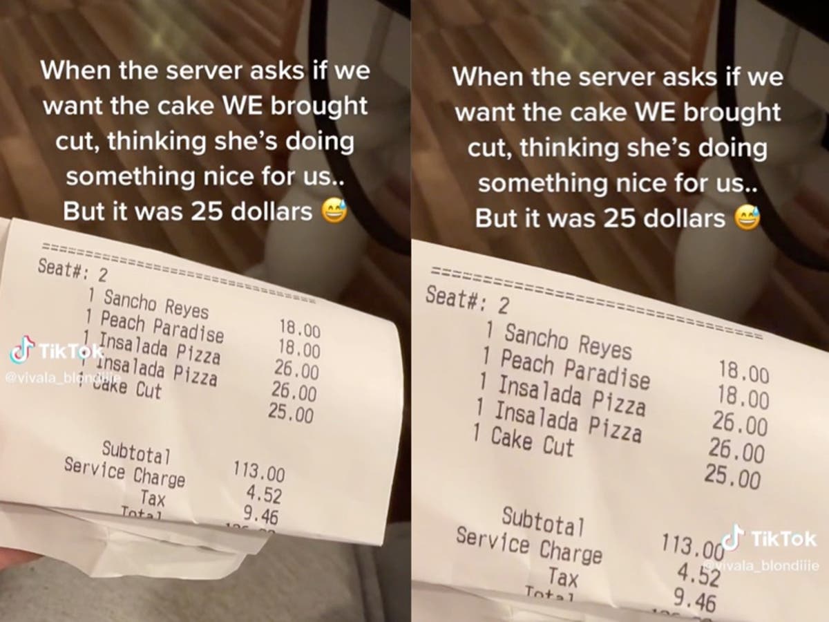 Restaurant server charges customer $25 fee after offering to cut birthday cake they bought themselves