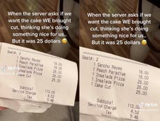 Customer shocked by restaurant’s $25 fee after staff cut birthday cake they brought themselves