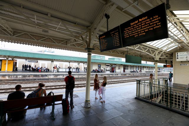 <p>Huw Edwards was caught waiting for the meetup before he quickly boarded a getaway train (PA)</p>