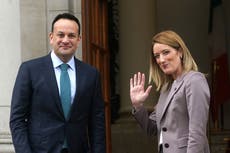 European Parliament president: EU ‘will not leave Ireland’s side’ on Brexit