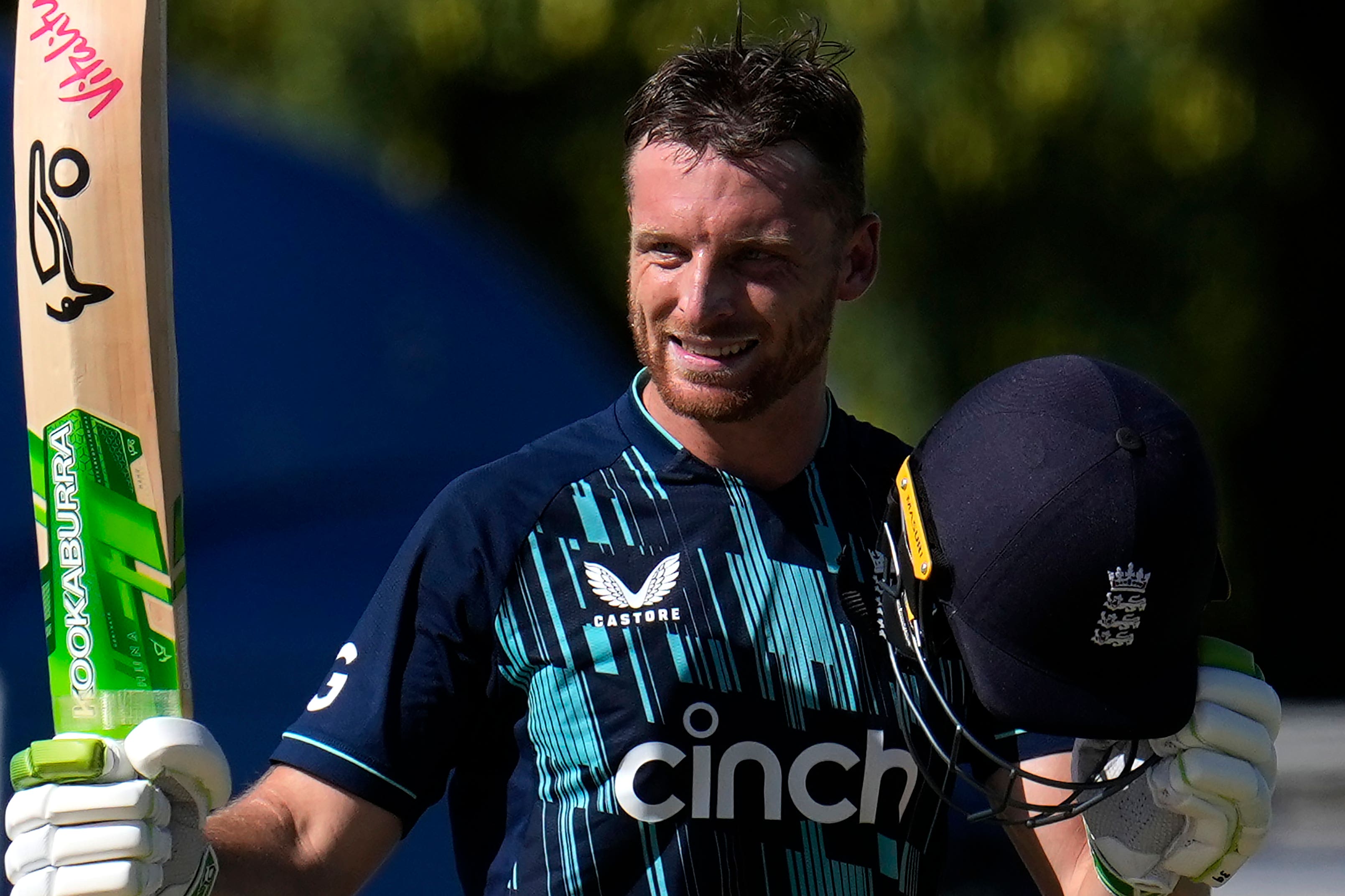 Jos Buttler is taking the positives despite England losing an ODI series to South Africa (Themba Hadebe/AP)