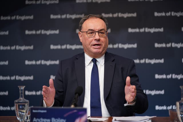 The Bank of England has signalled it might be nearing the end of its successive interest rate rises as it hiked rates for the tenth time running (Yui Mok/ PA)