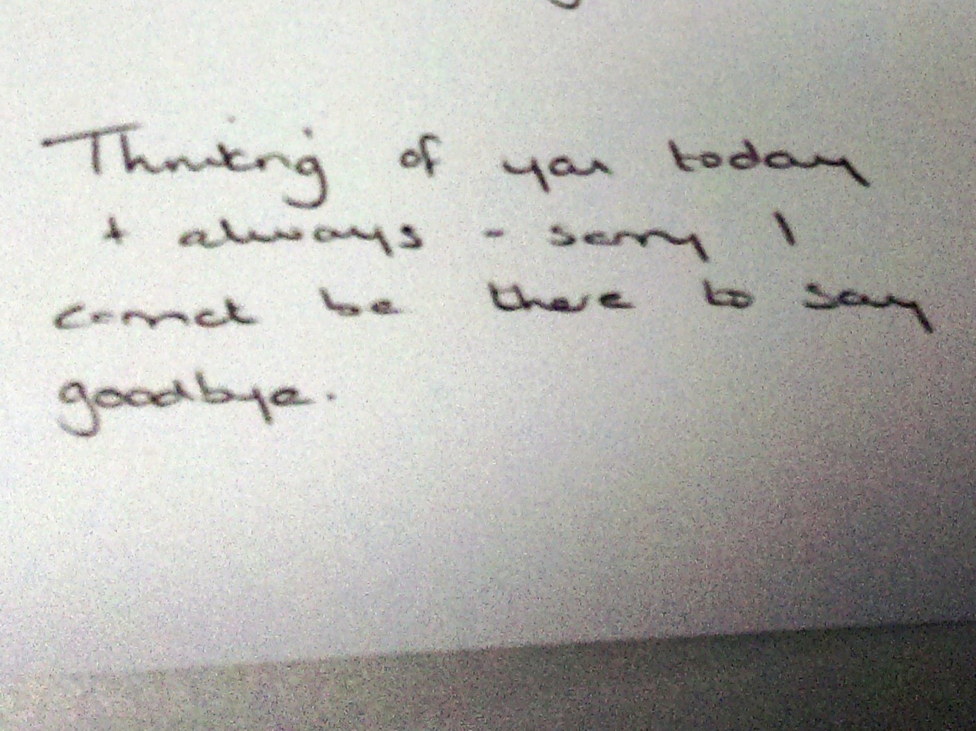 A sympathy card Letby wrote to the parents of one of her victims